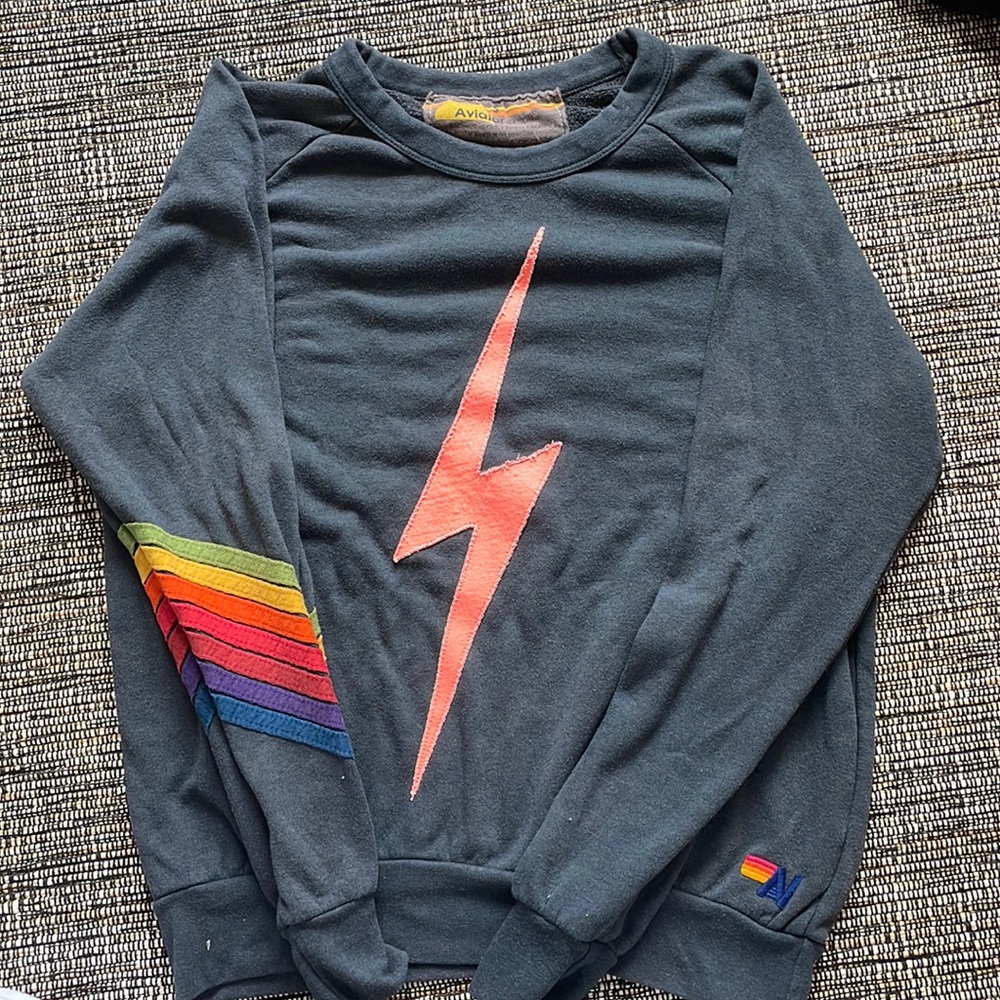 aviator nation lightning bolt crew neck